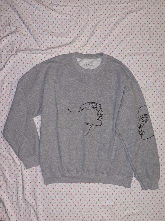 PacSun Sweaters - PacSun PS/LA Abstract Line Art Graphic Crewneck Sweatshirt Gray Medium